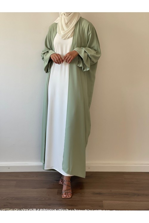 Abaya Lola vert amande été