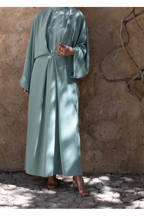 Robe Carmen vert amande