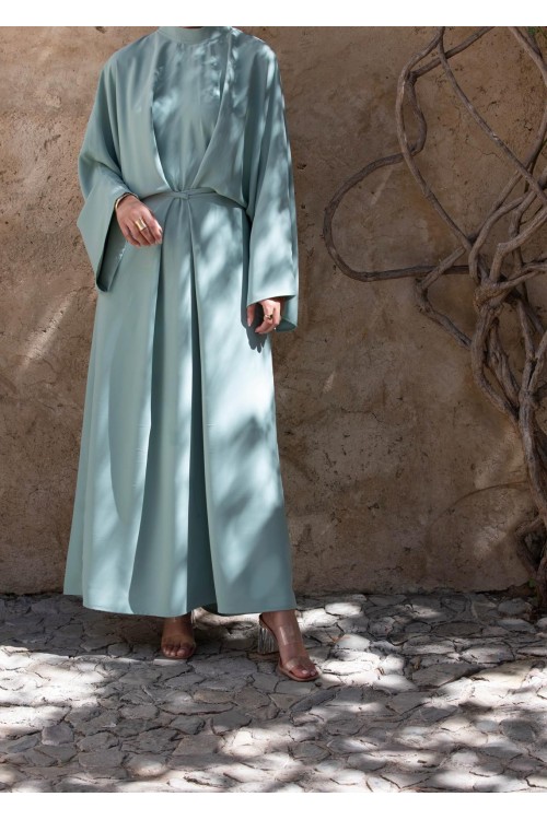 Robe Carmen vert amande