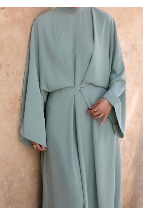 Robe Carmen vert amande