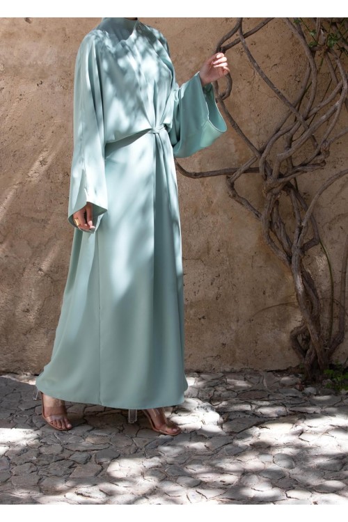 Robe Carmen vert amande