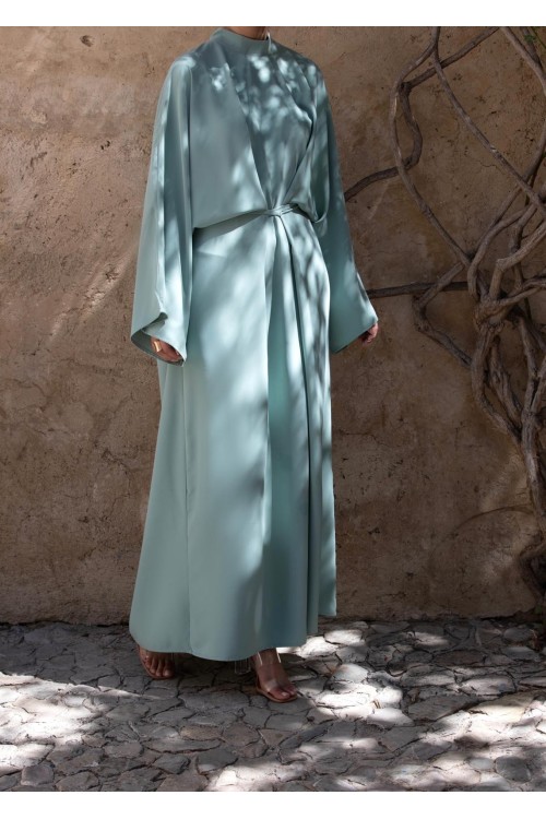 Robe Carmen vert amande