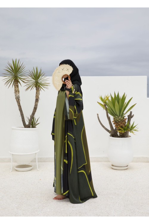 Sous abaya Simple olive (manches courtes)