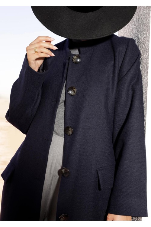 Manteau Mao bleu nuit