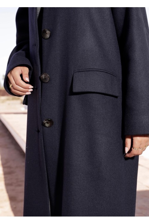 Manteau Mao bleu nuit