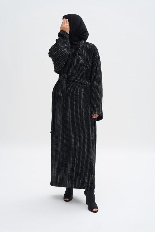 Abaya Kori noire & gris