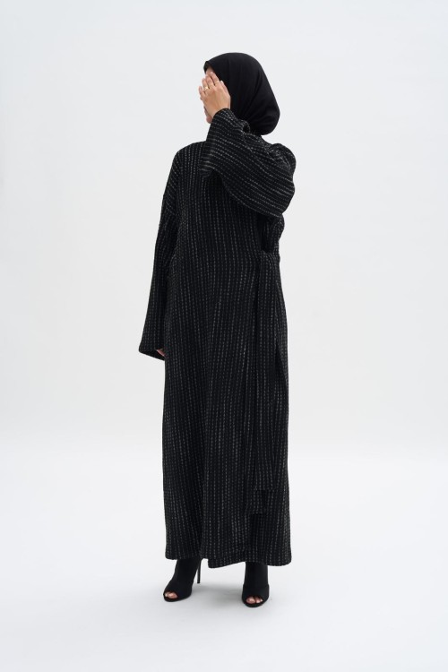 Abaya Kori noire & gris