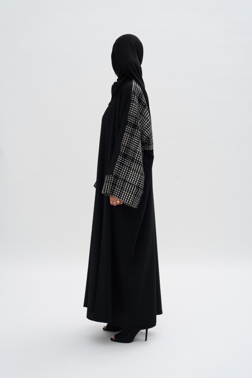 Abaya Gaby winter Black & White