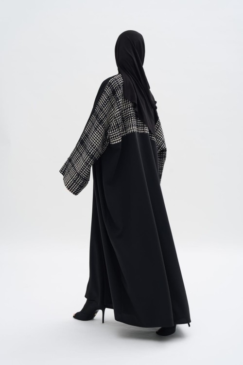 Abaya Gaby winter Black & White