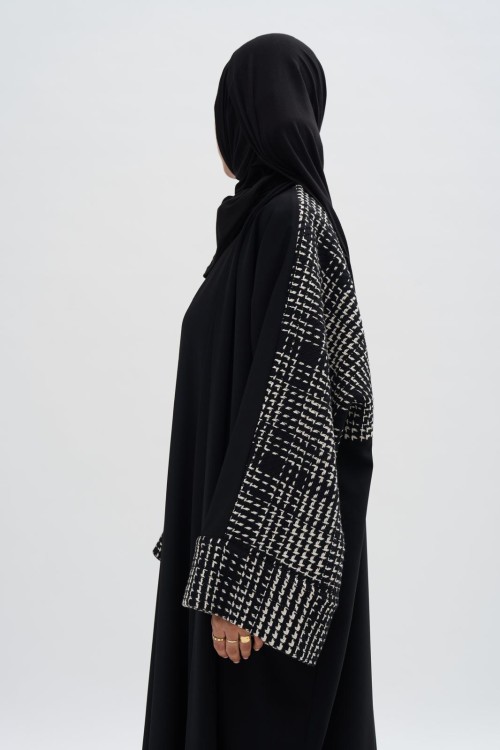 Abaya Gaby winter Black & White