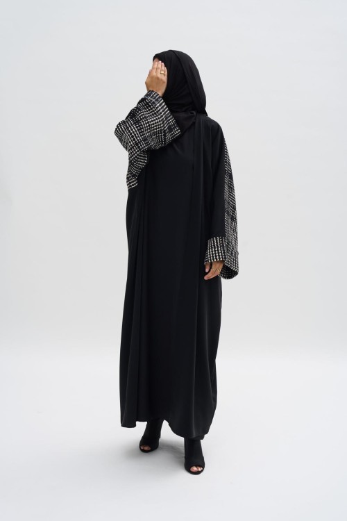 Abaya Gaby winter Black & White