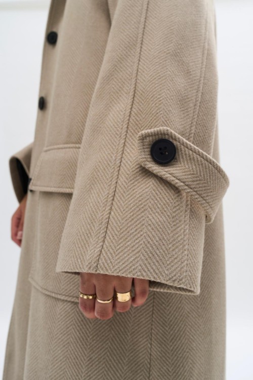 Manteau Lyssi beige rayé