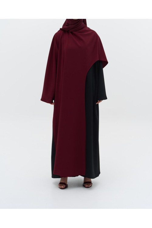 Abaya Paloma II noir & burgundy