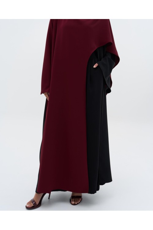 Abaya Paloma II noir & burgundy